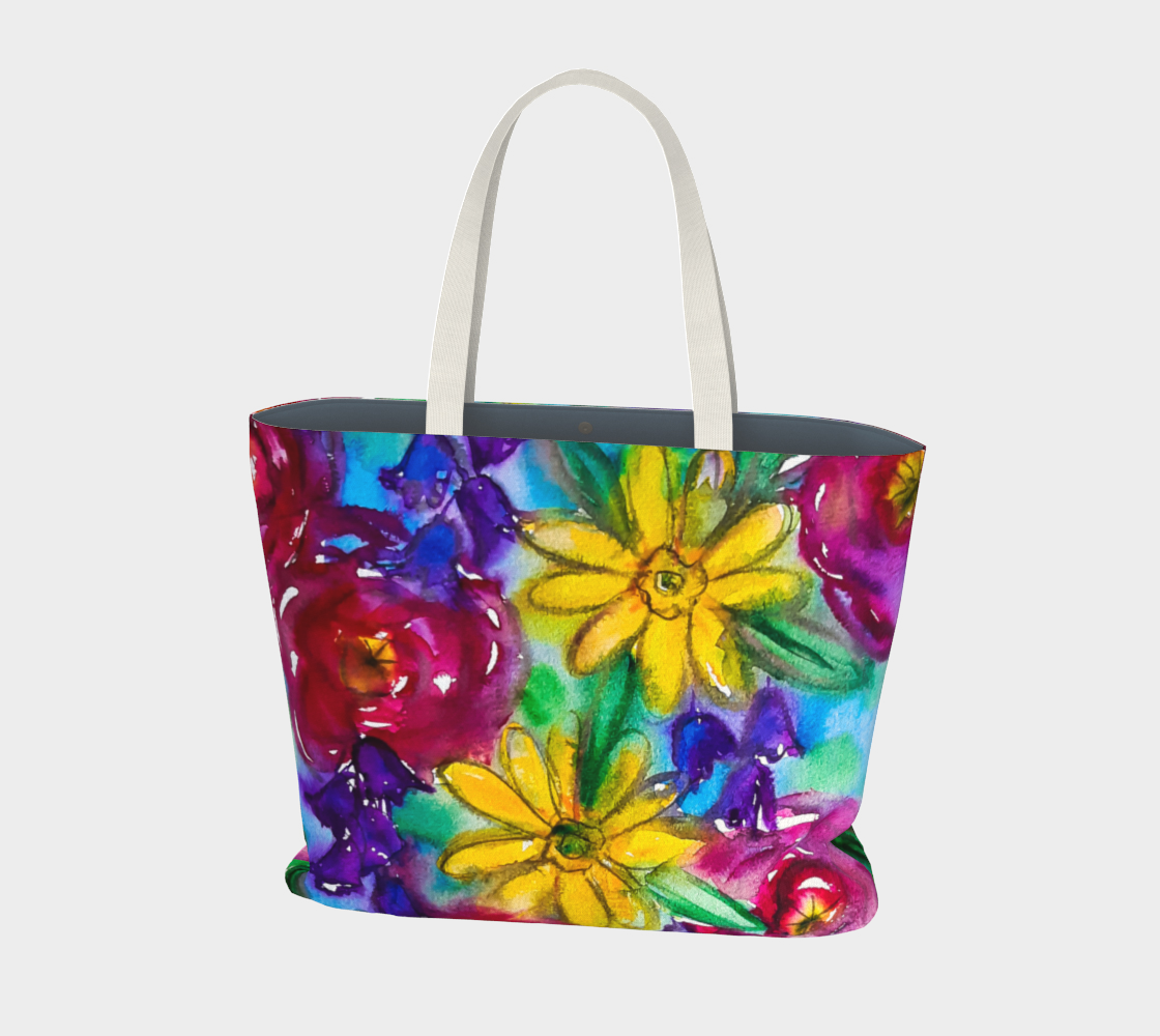 Bright Florals Large Tote Bag preview