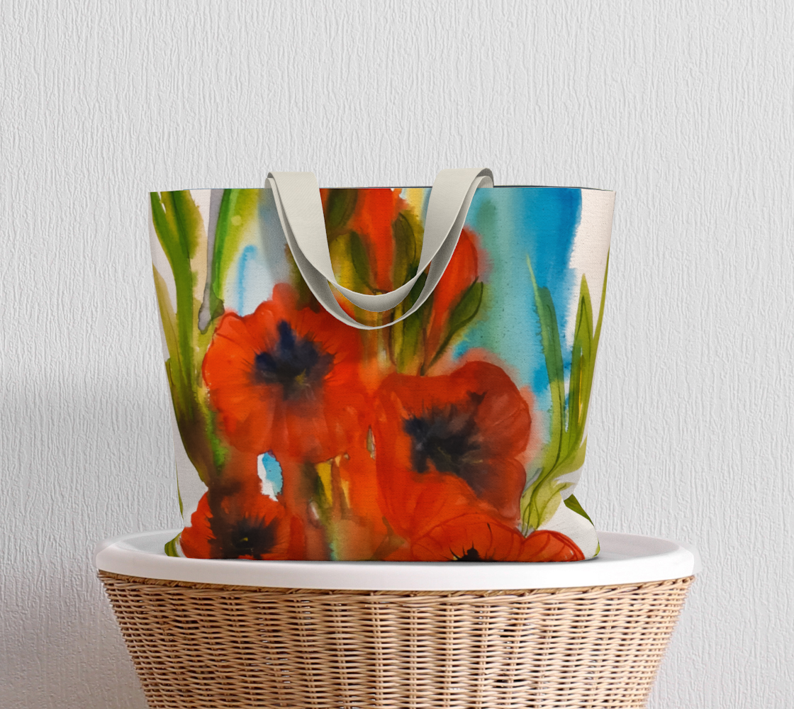 New Poppies Large Tote Bag preview #5