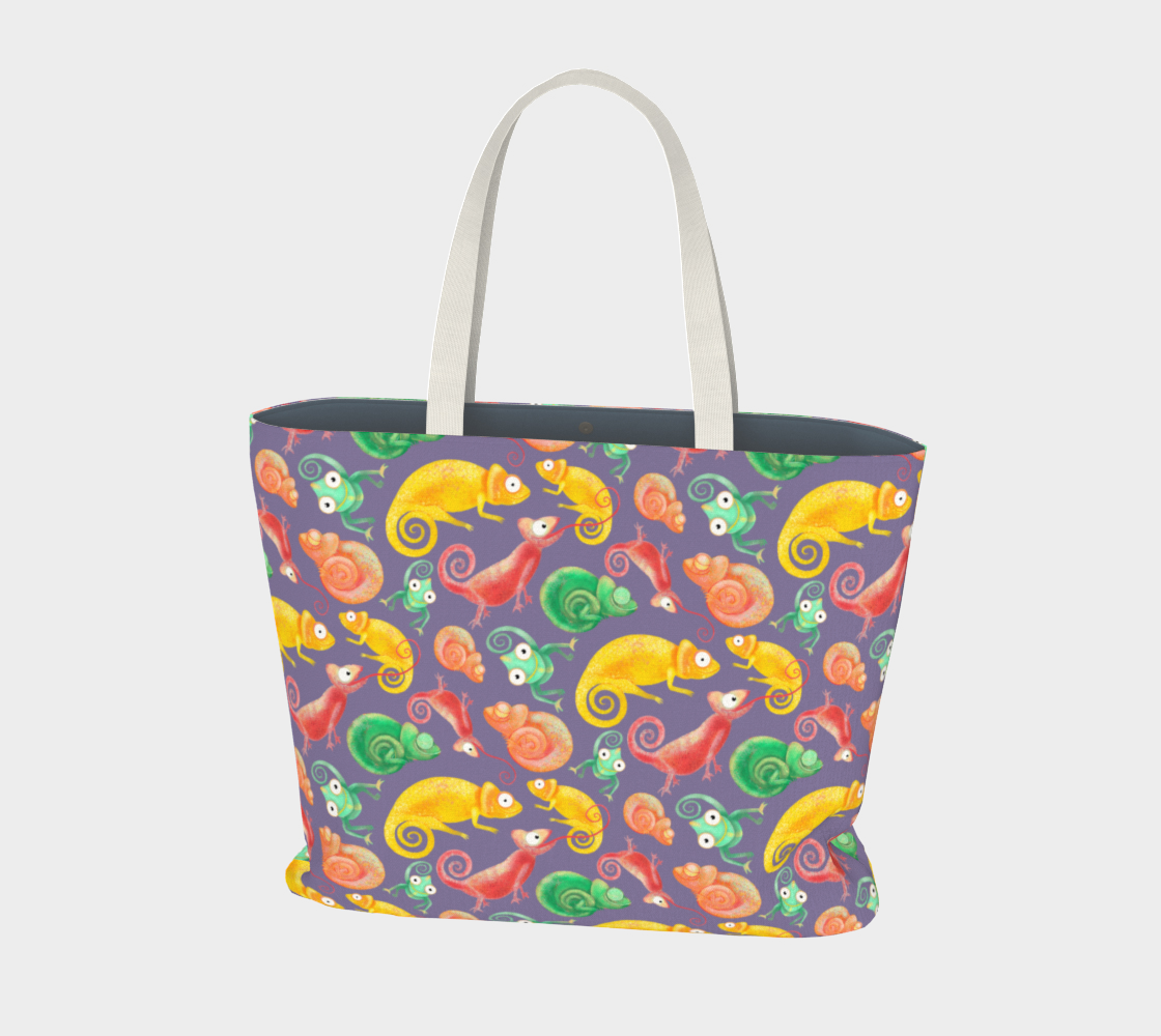 Cute Chameleons Large Tote Bag preview