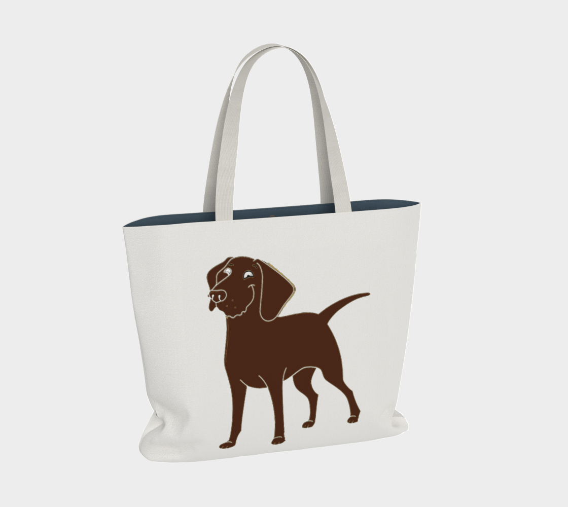 Labrador Retriever chocolate cartoon large tote bag preview #2