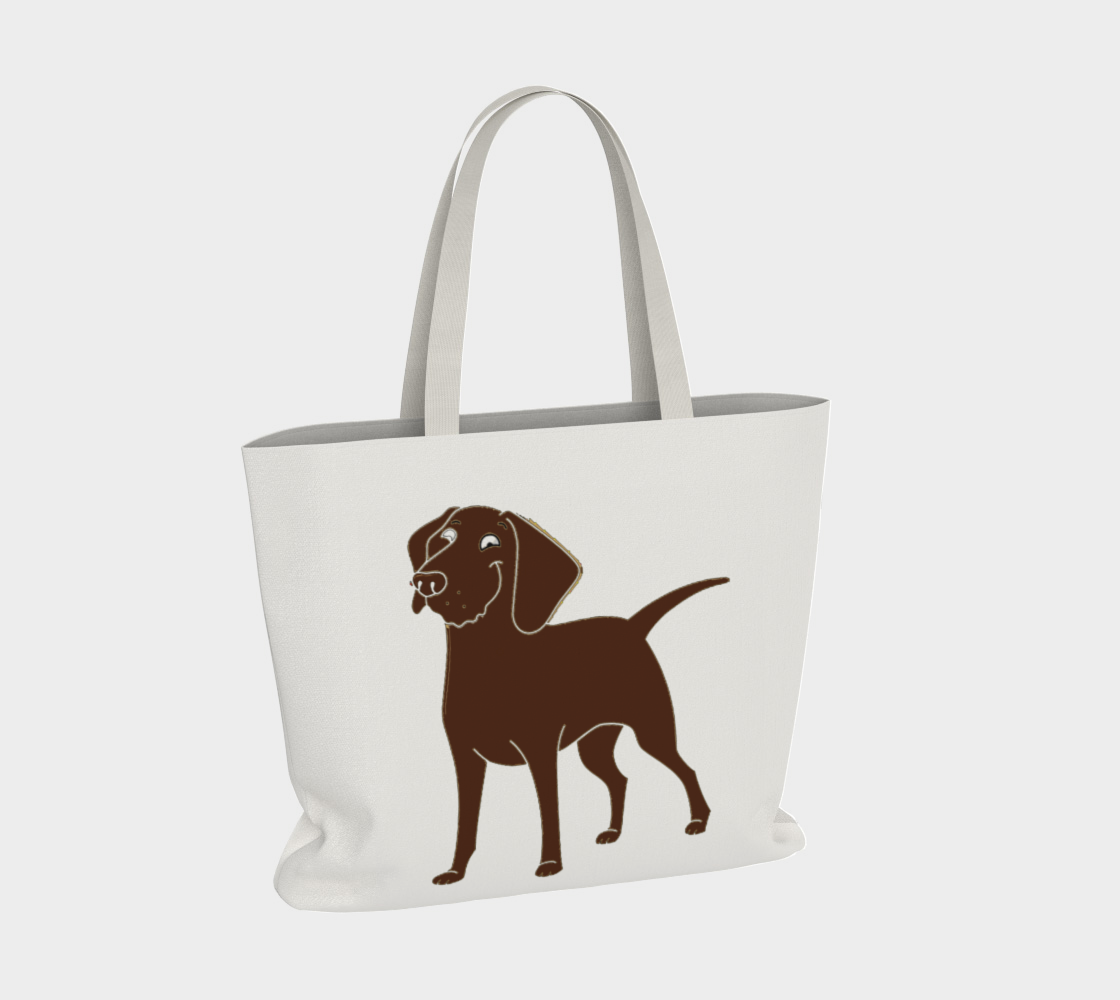 Labrador Retriever chocolate cartoon large tote bag preview #4