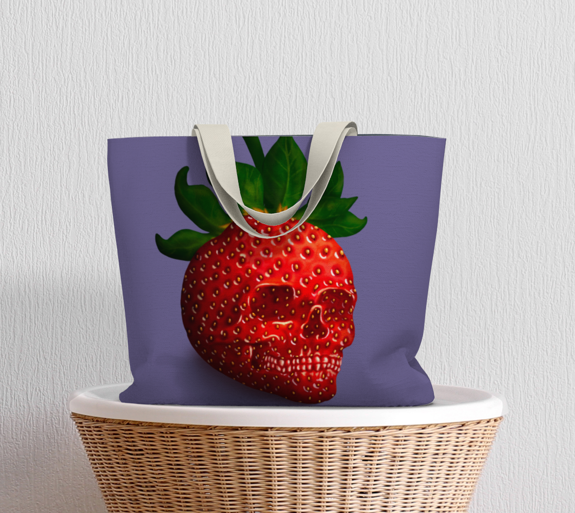Strawberry Skull Large Tote Bag  preview #5