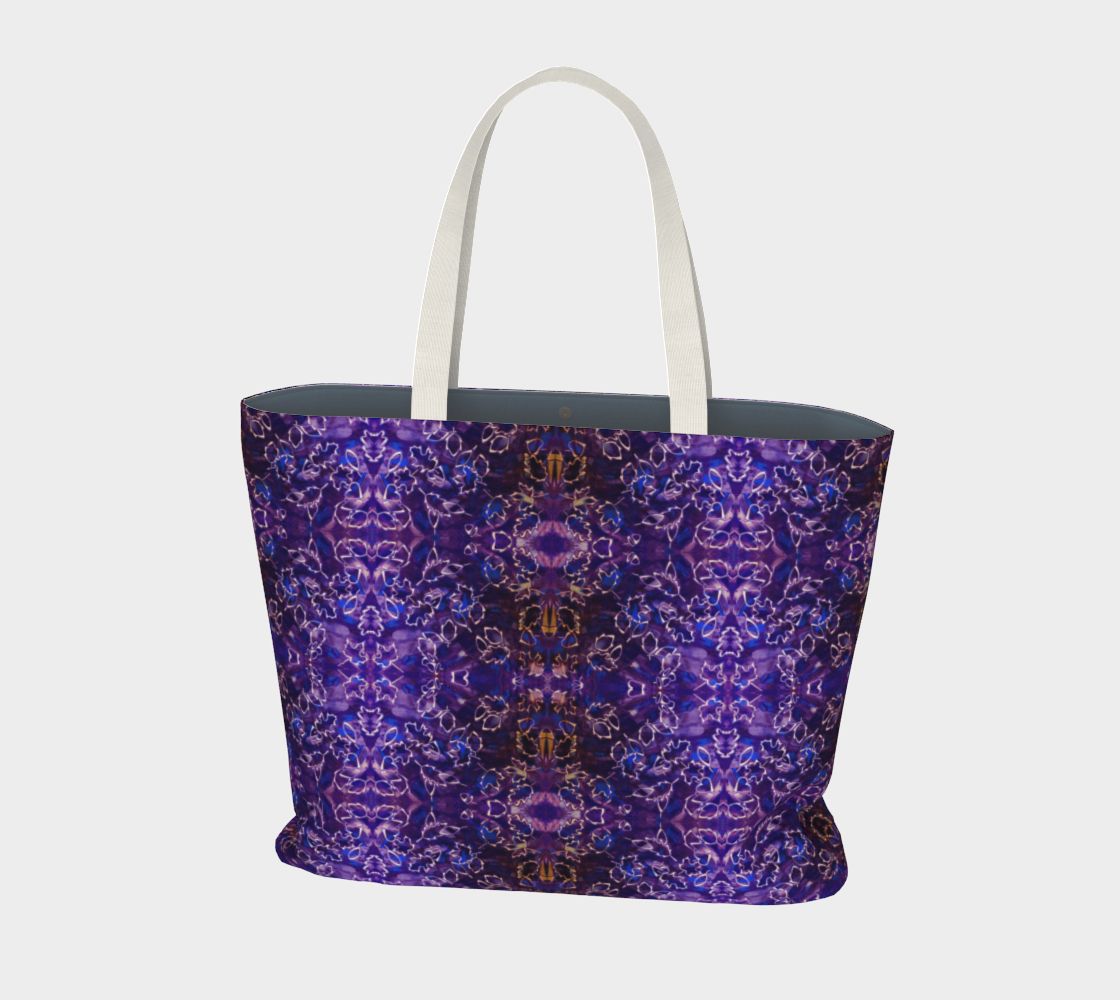 Leaf Purple Lace Large Tote Bag preview
