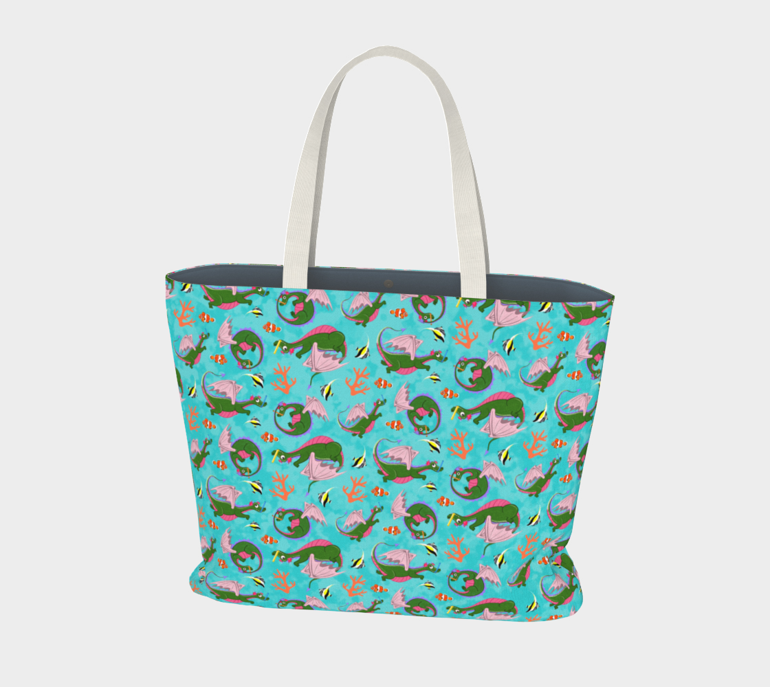 Snorkelling Dragons Large Tote Bag preview
