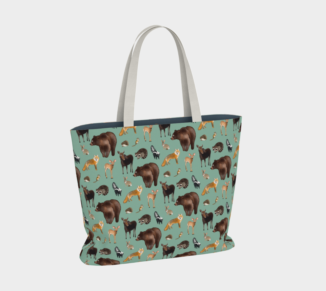 Woodland Creatures Large Tote Bag preview #2