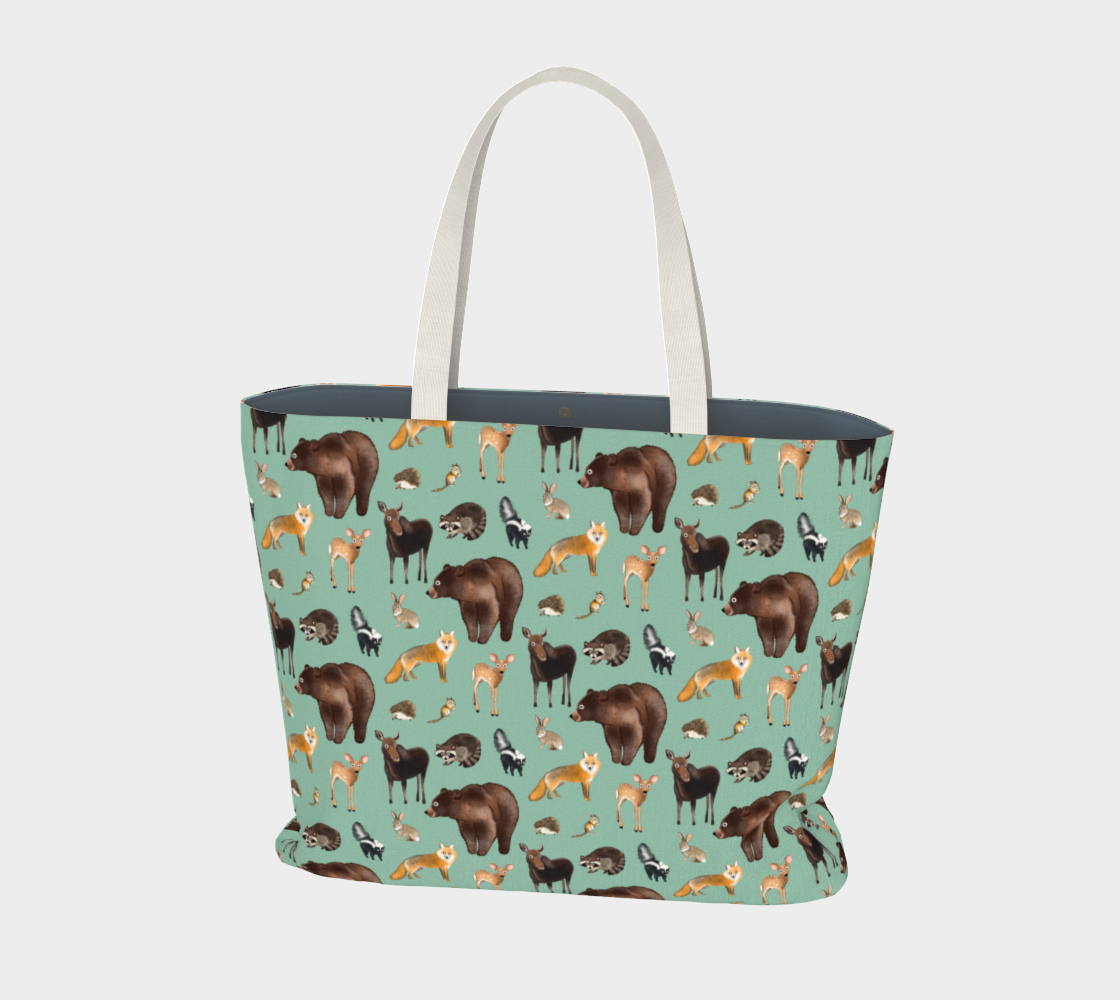 Woodland Creatures Large Tote Bag preview