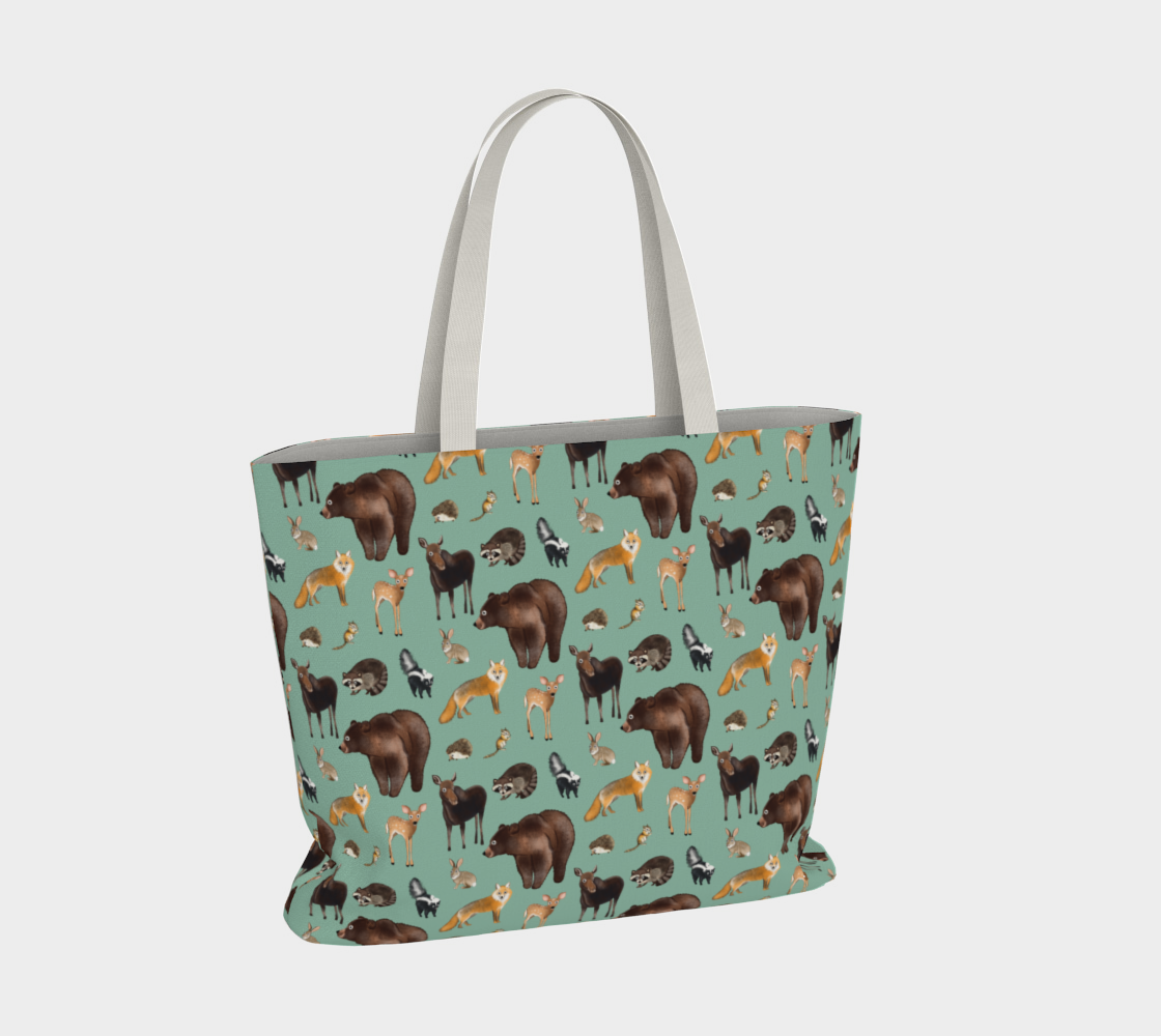 Woodland Creatures Large Tote Bag preview #4
