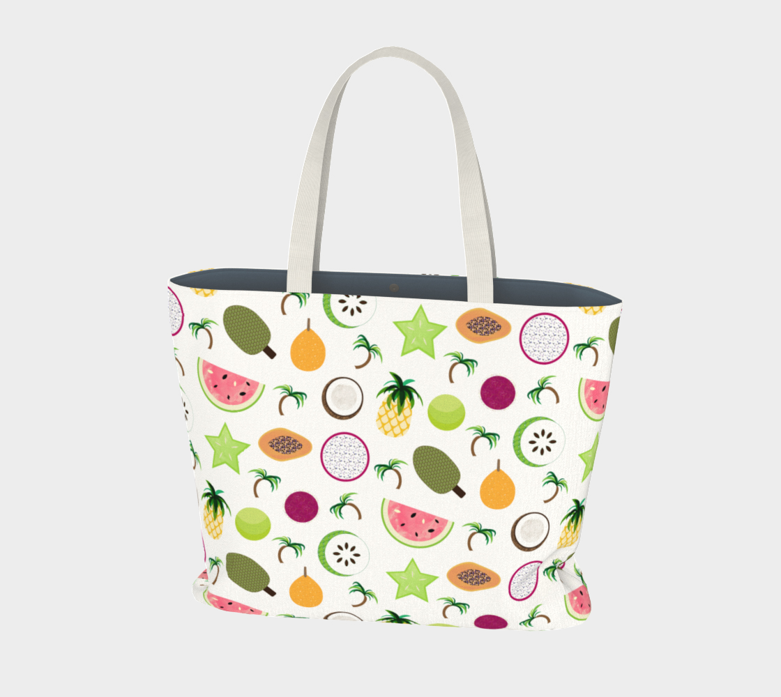 Tropical Fruit Large Tote Bag preview