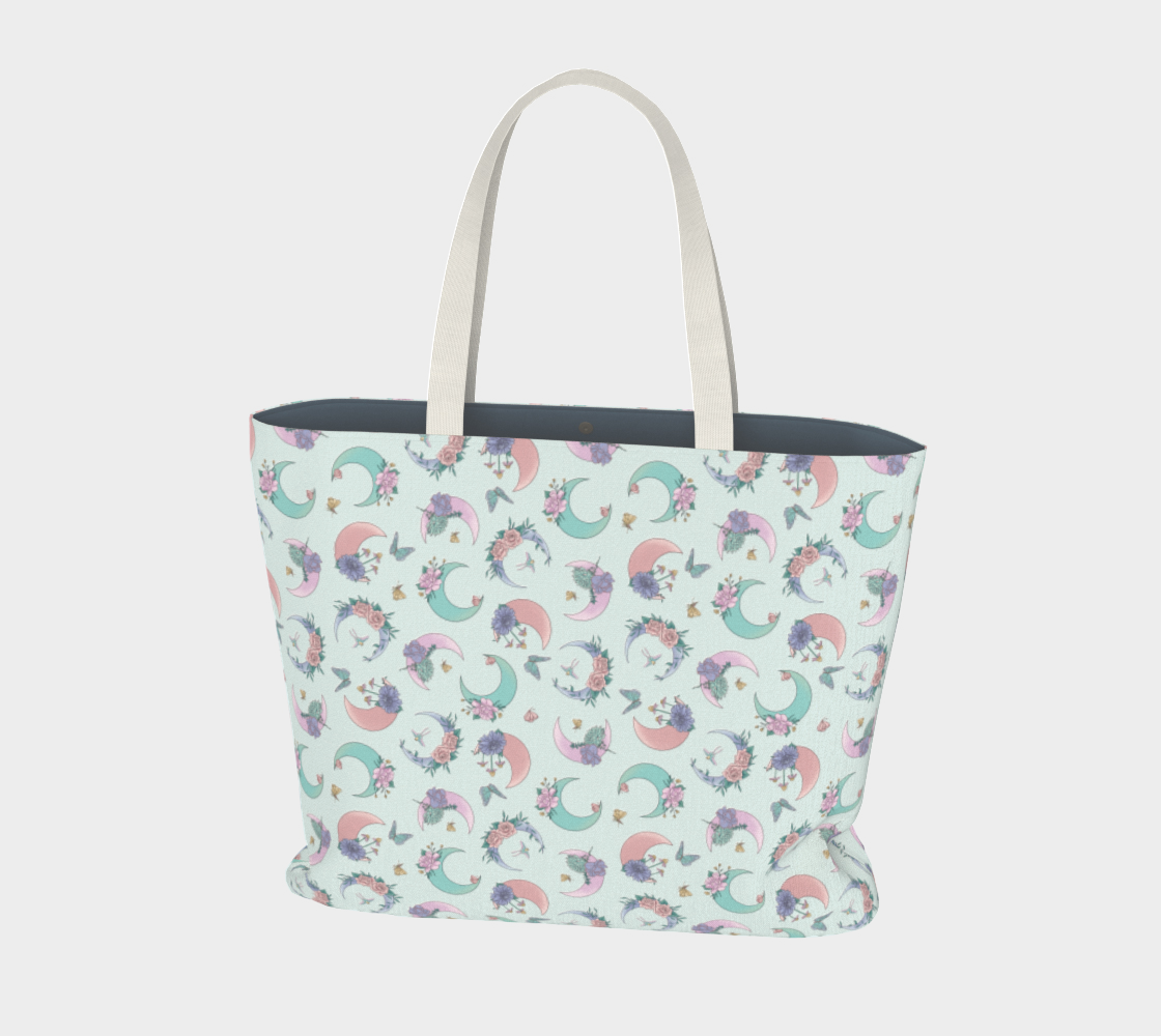 Fly me to the moon mint tossed tote preview