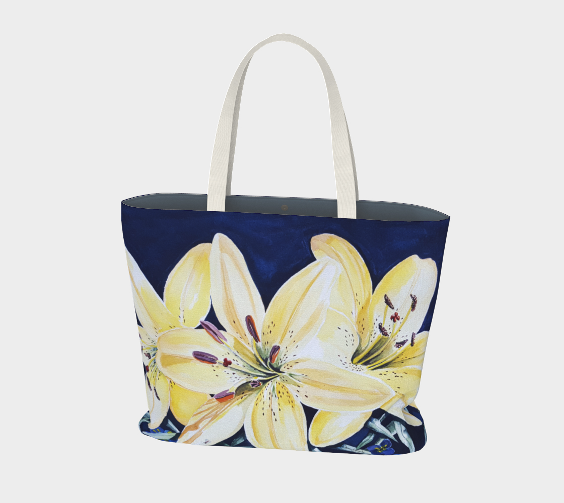 Yellow Lilies (Sig) Large Tote Bag preview