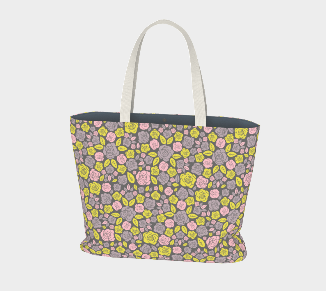 Kaleidoscope Florals Large Tote (Grey) preview