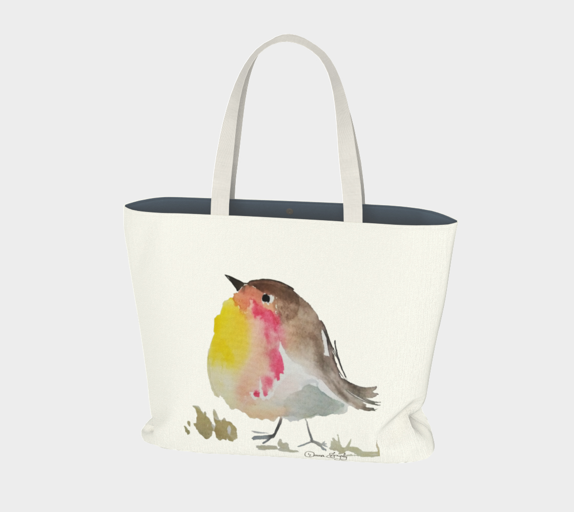 Baby Robin SIG Watercolor Large Tote Bag preview
