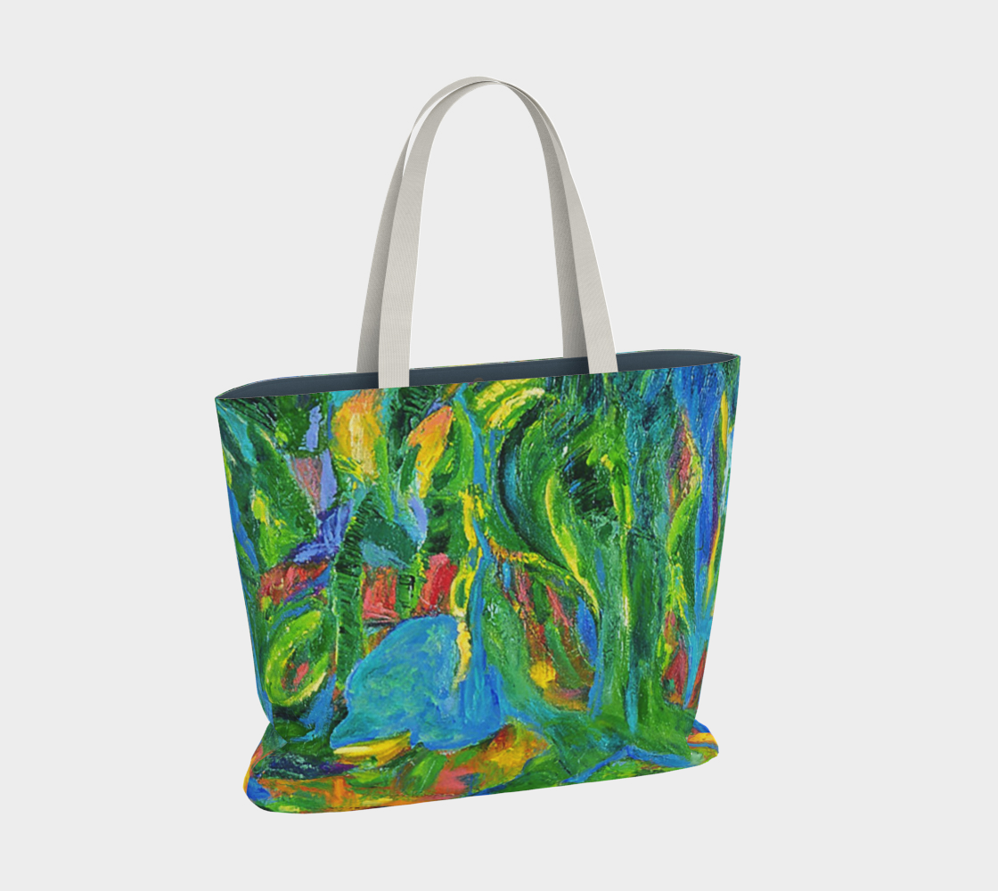 Large Tote Bag Green Tulip Collection  preview #2