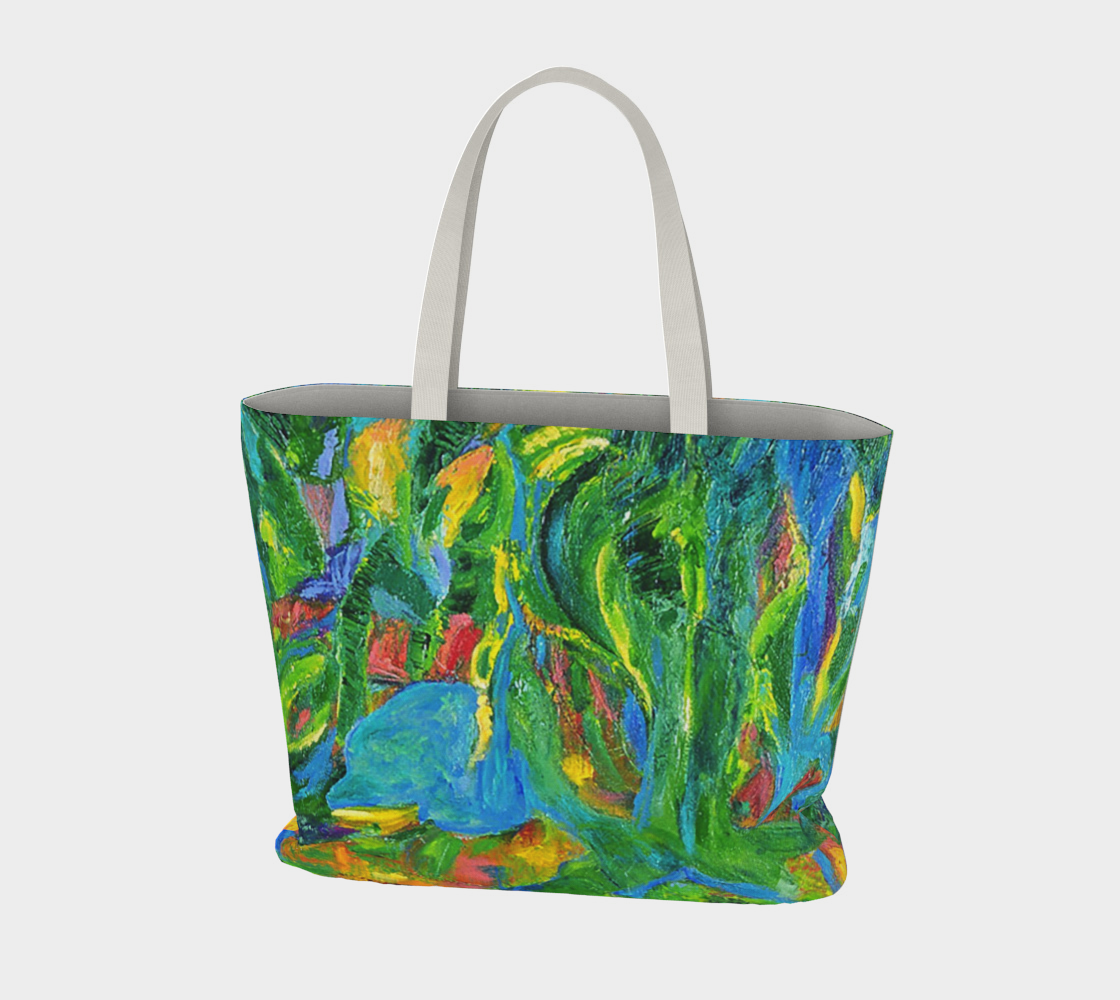 Large Tote Bag Green Tulip Collection  preview #3