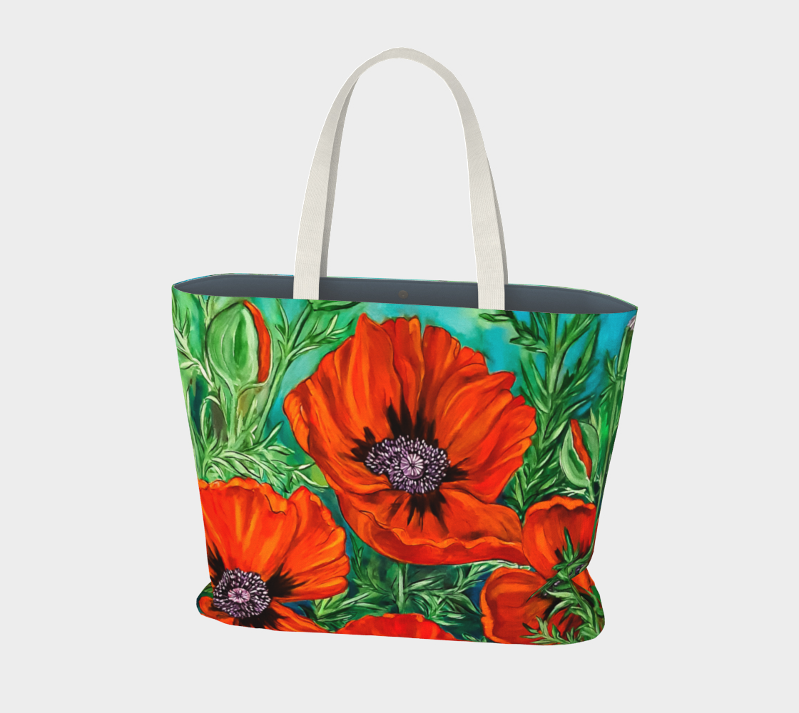 Big Bold Red Poppies Large Tote Bag preview