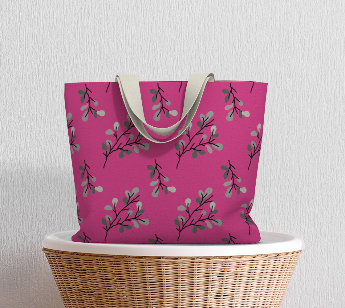 Grey Leaf Stem on Pink preview #5