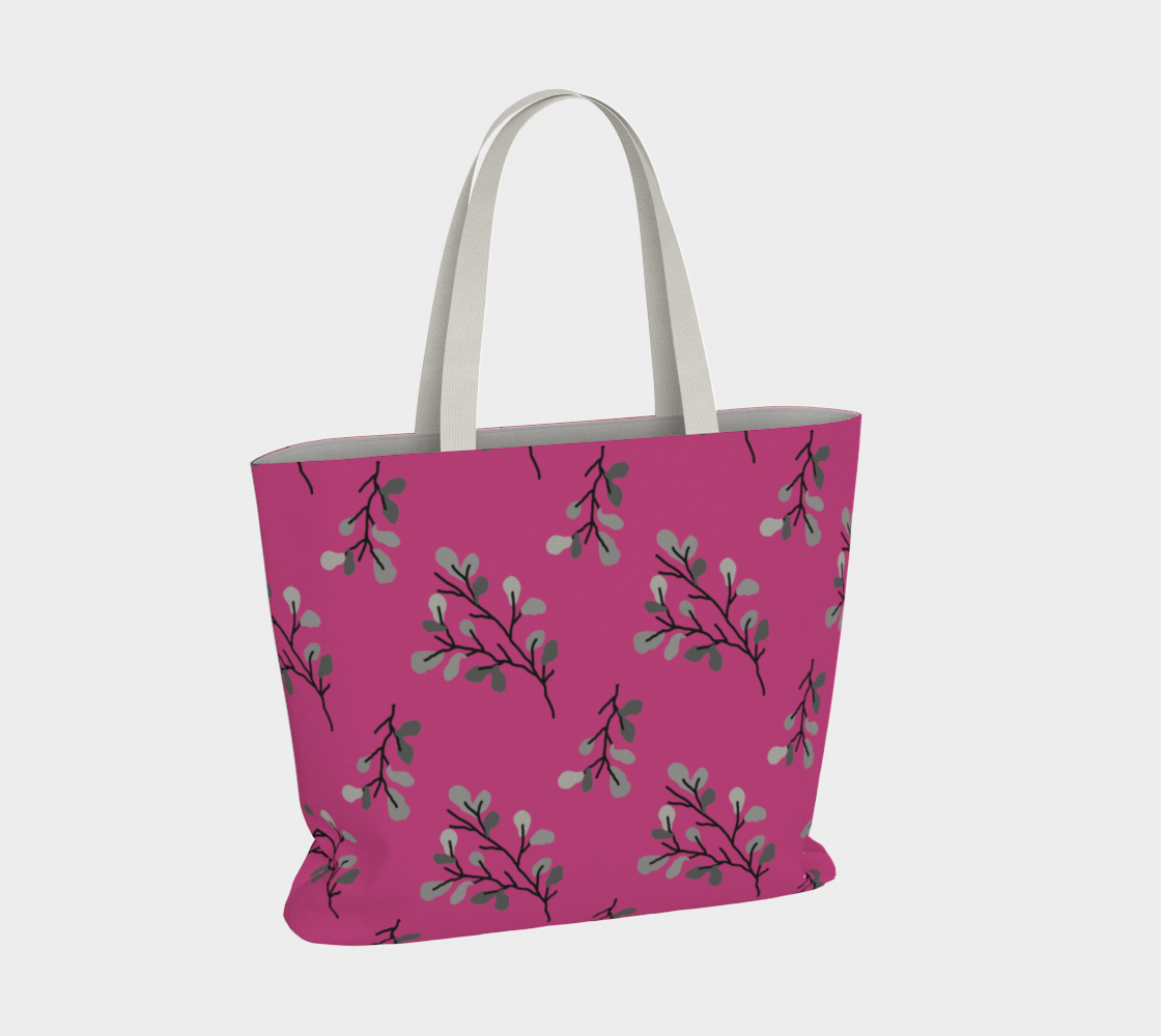 Grey Leaf Stem on Pink preview #4