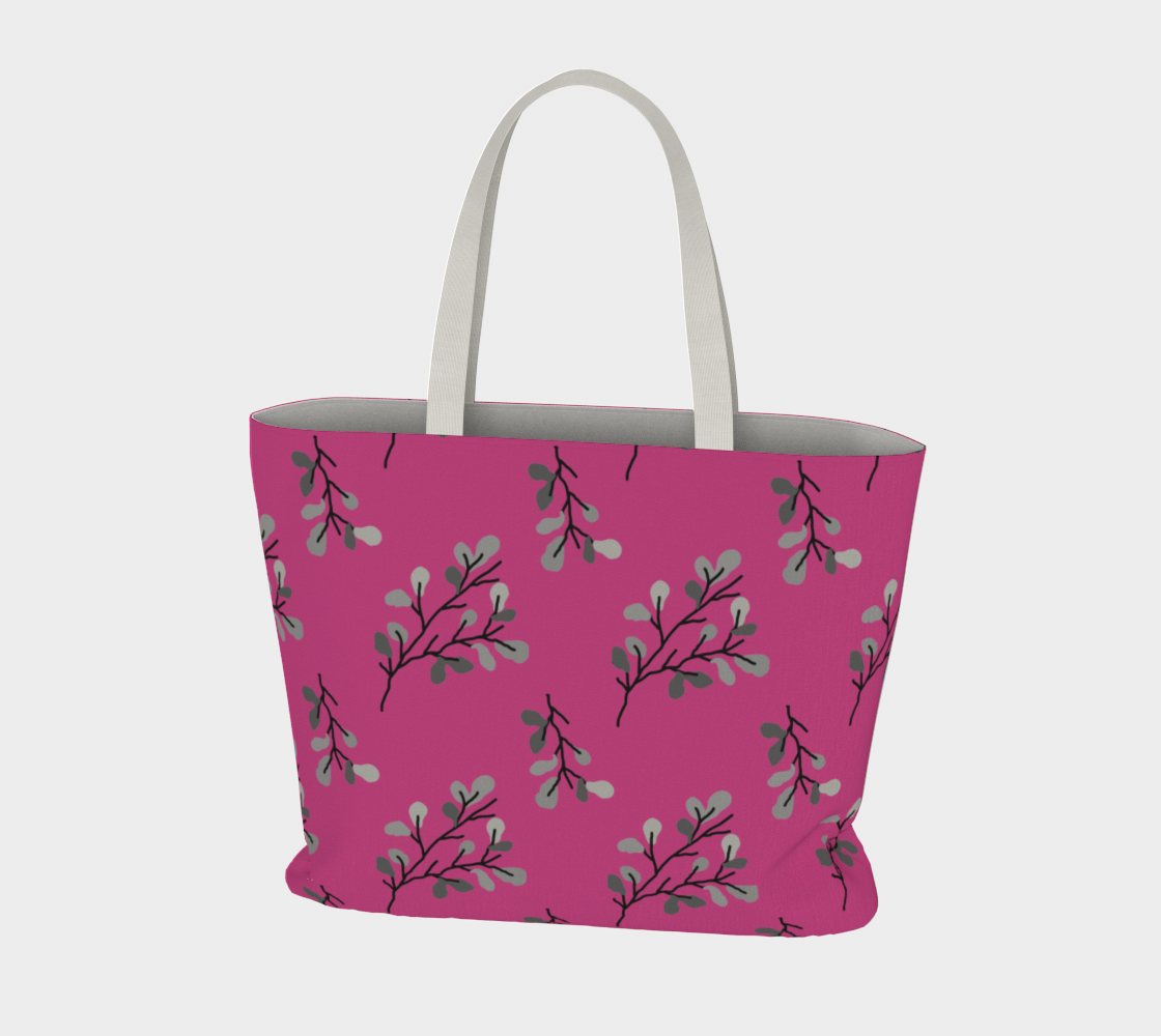 Grey Leaf Stem on Pink preview #3