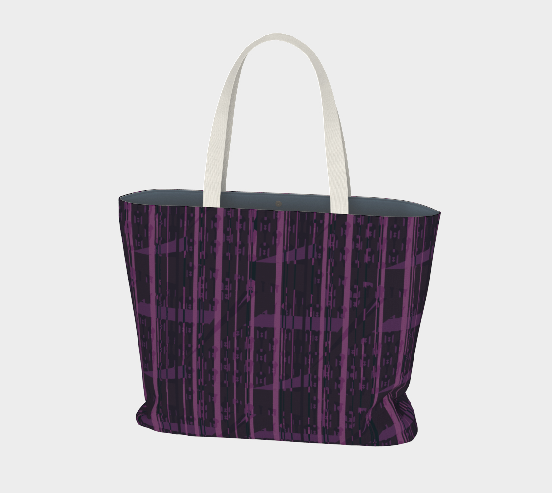 Deco Diagonals Purple Large Tote preview
