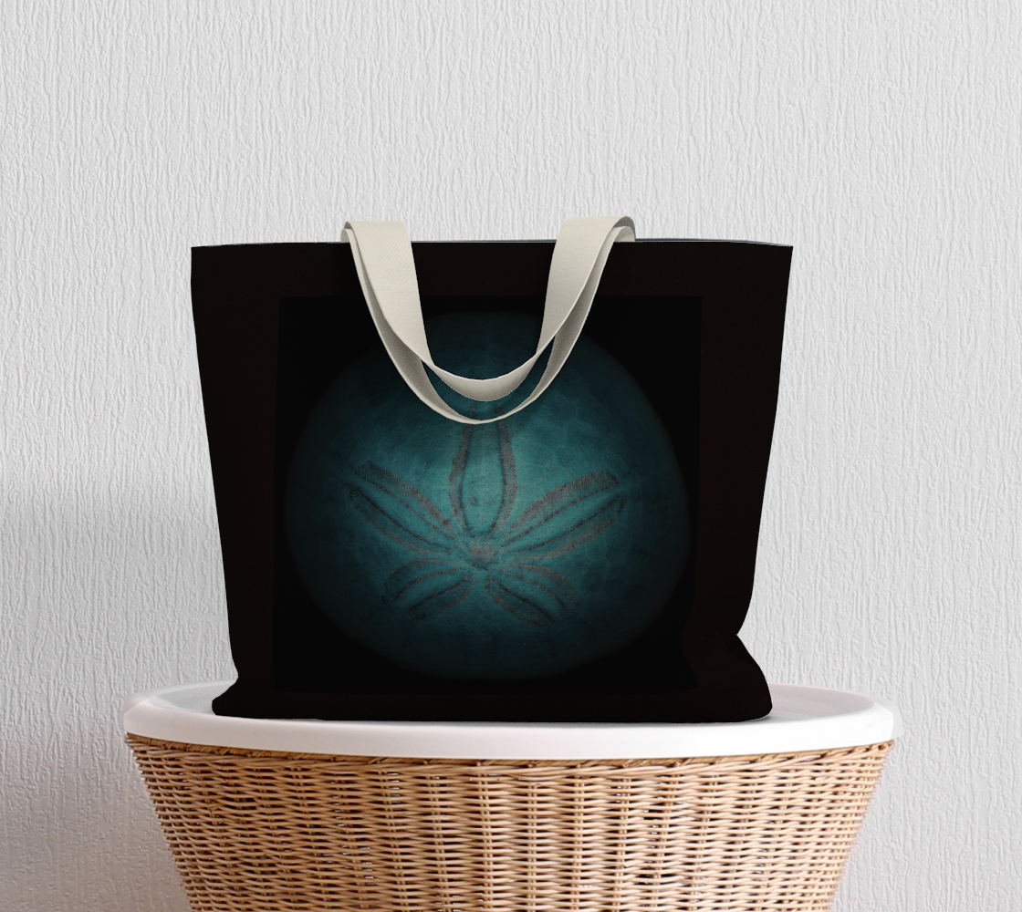 Aperçu de Large Tote Bag * Blue Sand Dollar Seashell Beachcomber Tote * Travel Bag #5