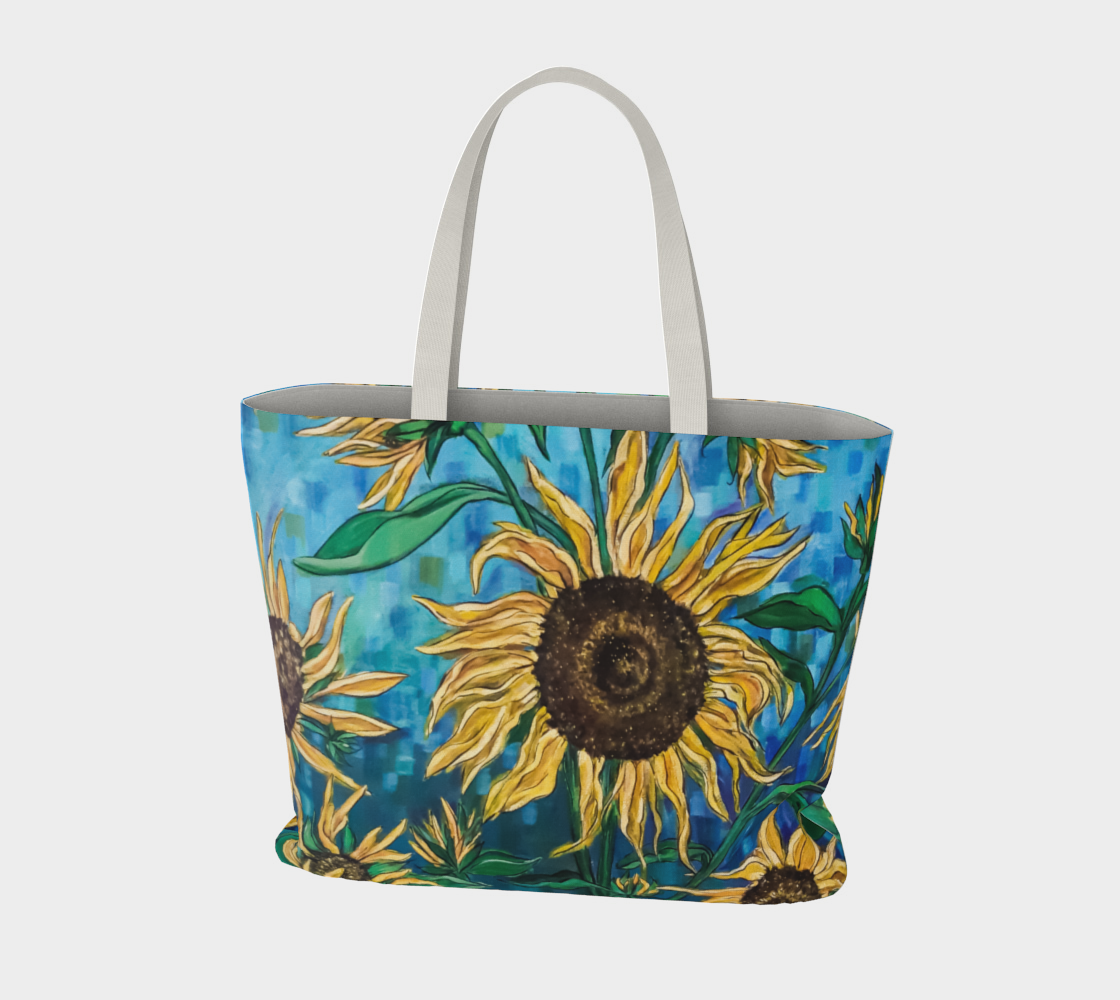 Summer Sunflowers Large Tote Bag thumbnail #4