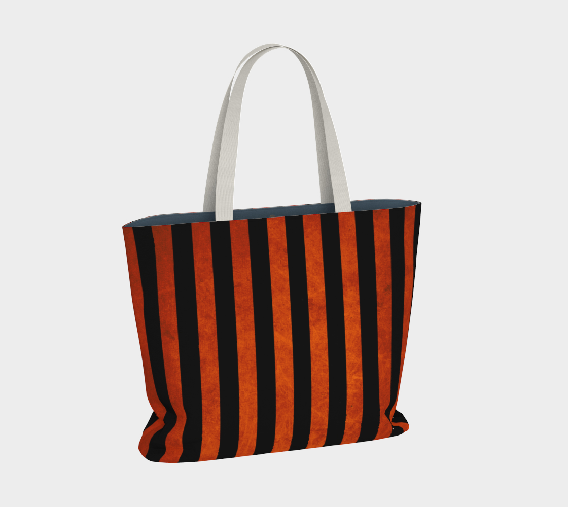 Stripes Collection: Halloween Large Tote Bag thumbnail #3
