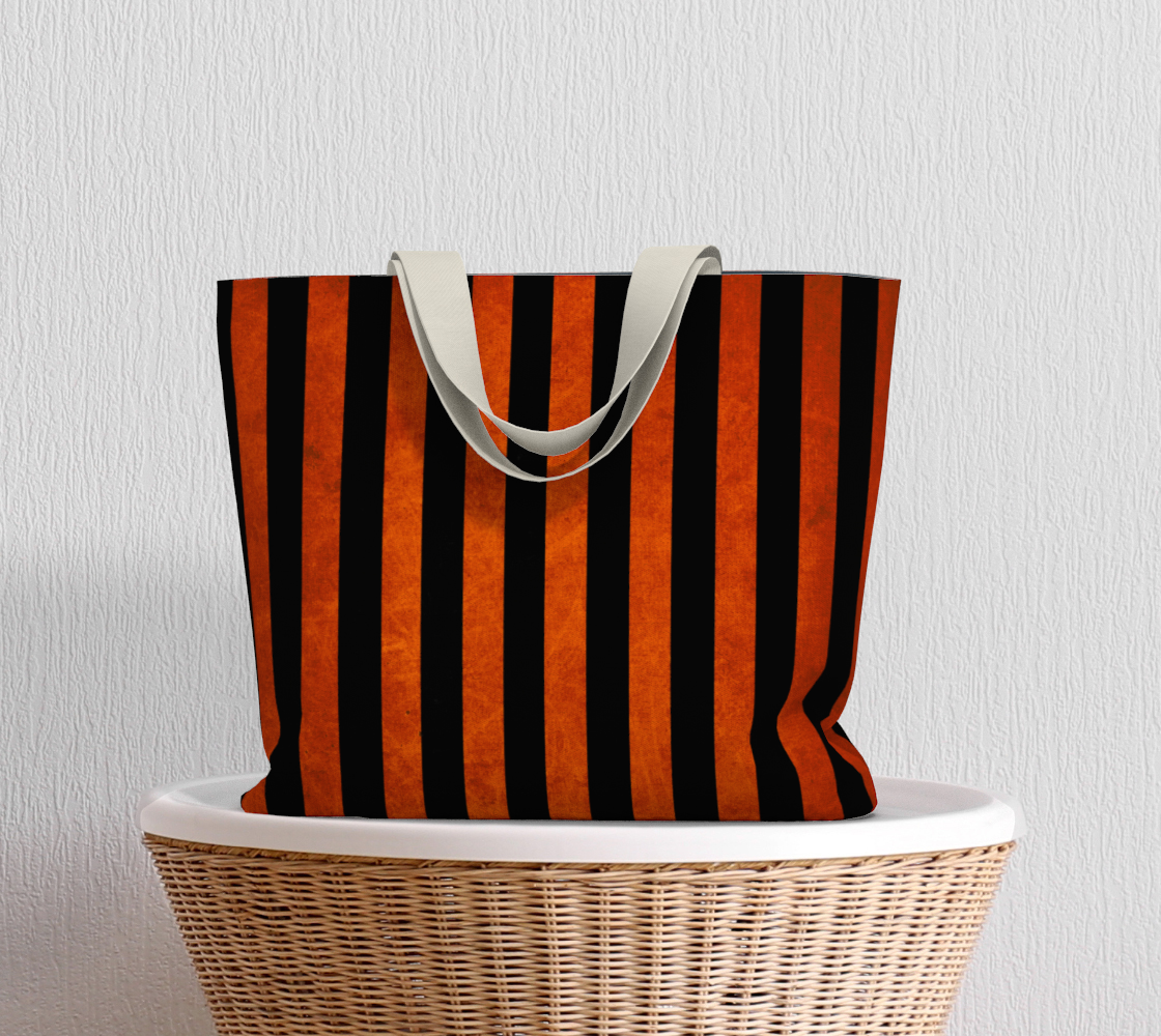 Stripes Collection: Halloween Large Tote Bag thumbnail #6