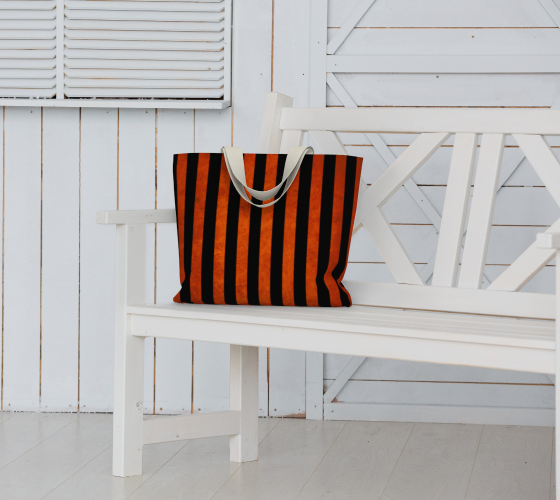 Stripes Collection: Halloween Large Tote Bag preview #6