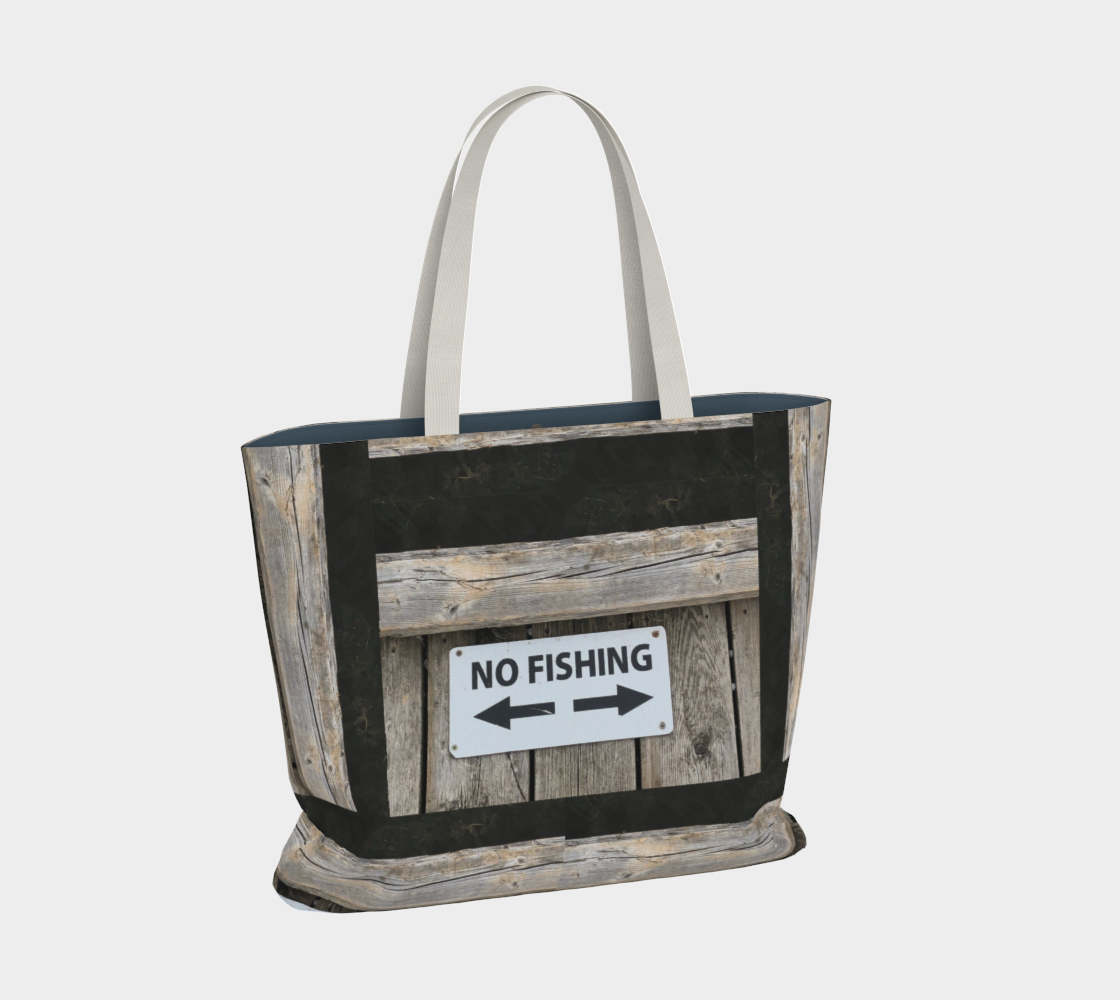 No fishing Large tote bag 2 preview #2