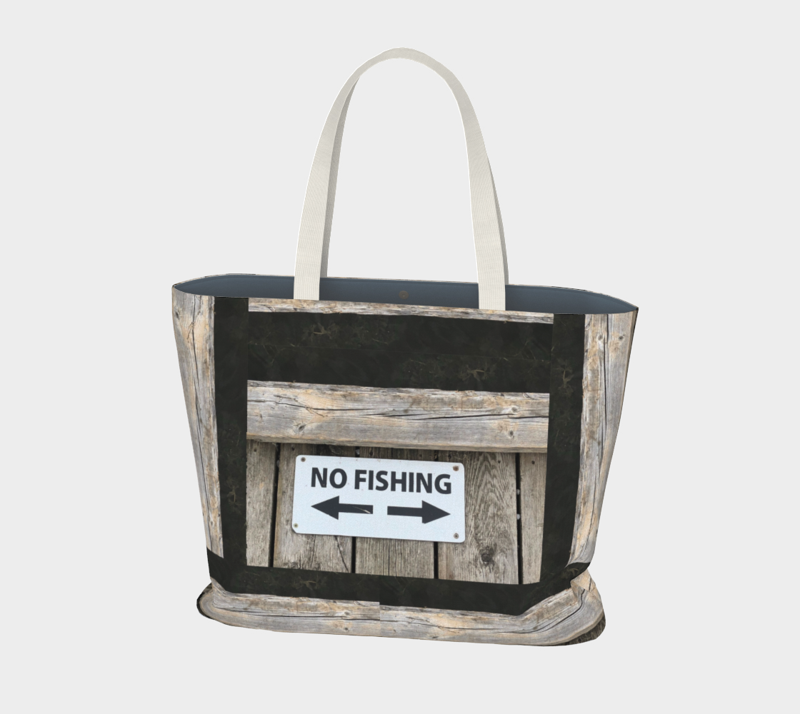 No fishing Large tote bag 2 3D preview