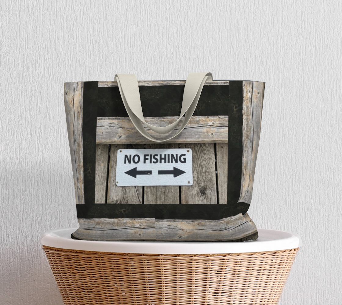 No fishing Large tote bag 2 preview #5