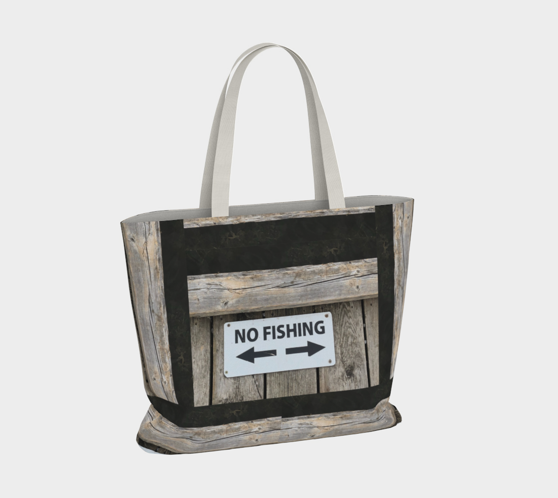 No fishing Large tote bag 2 preview #4