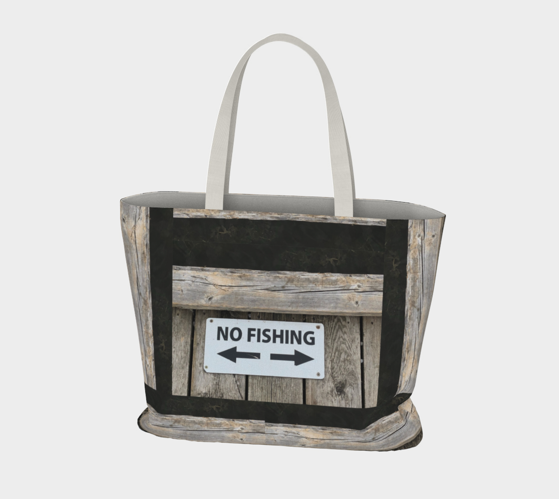 No fishing Large tote bag 2 preview #3