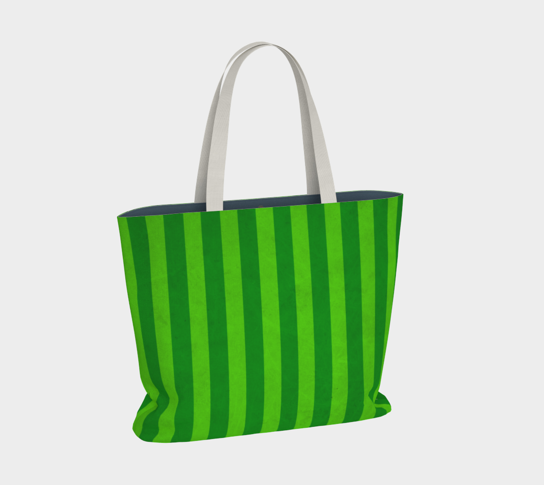 Stripes Collection: Fields Of Green Large Tote Bag thumbnail #3
