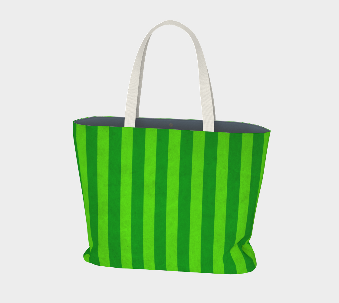 Stripes Collection: Fields Of Green Large Tote Bag preview #1