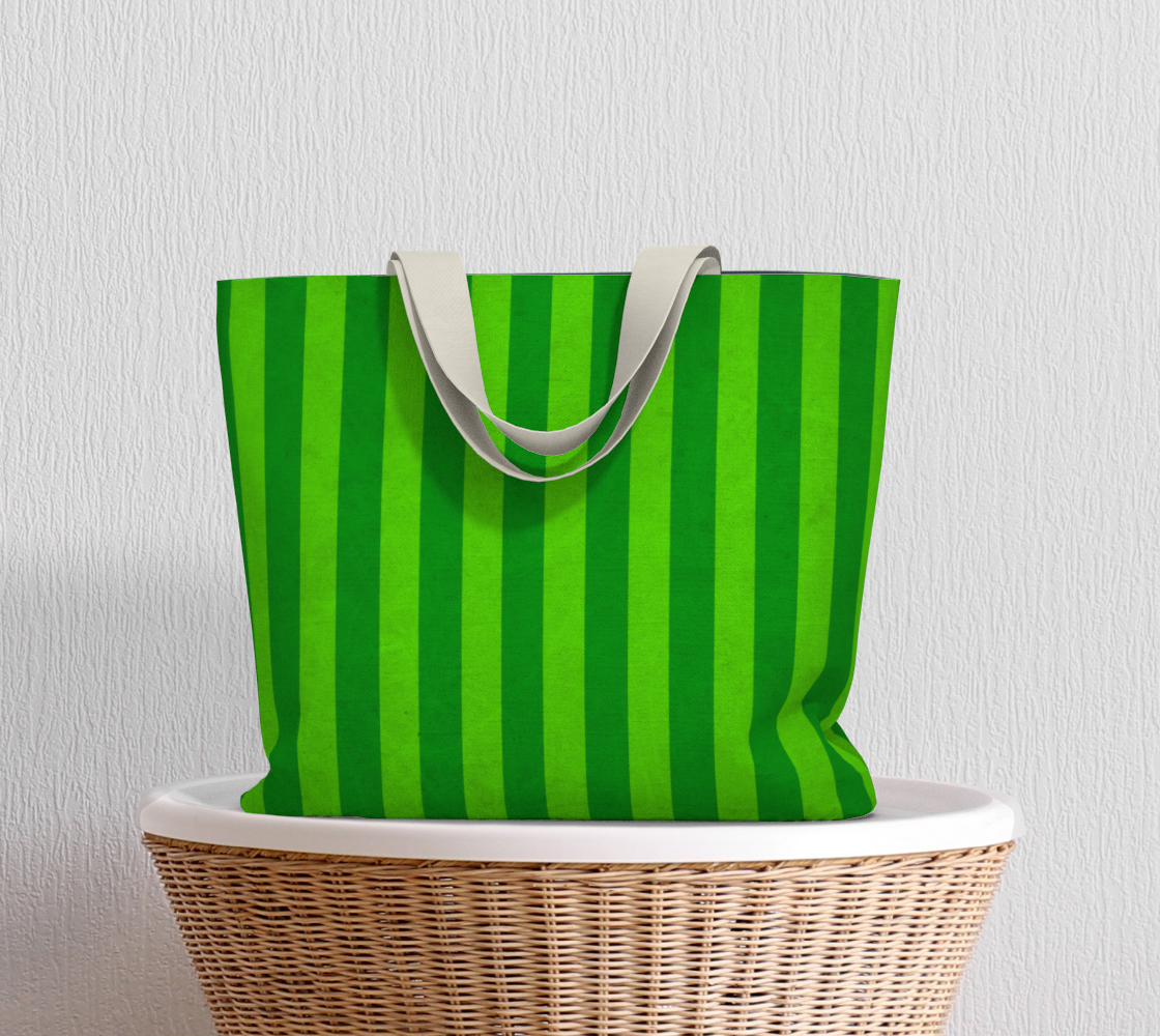 Stripes Collection: Fields Of Green Large Tote Bag preview #5