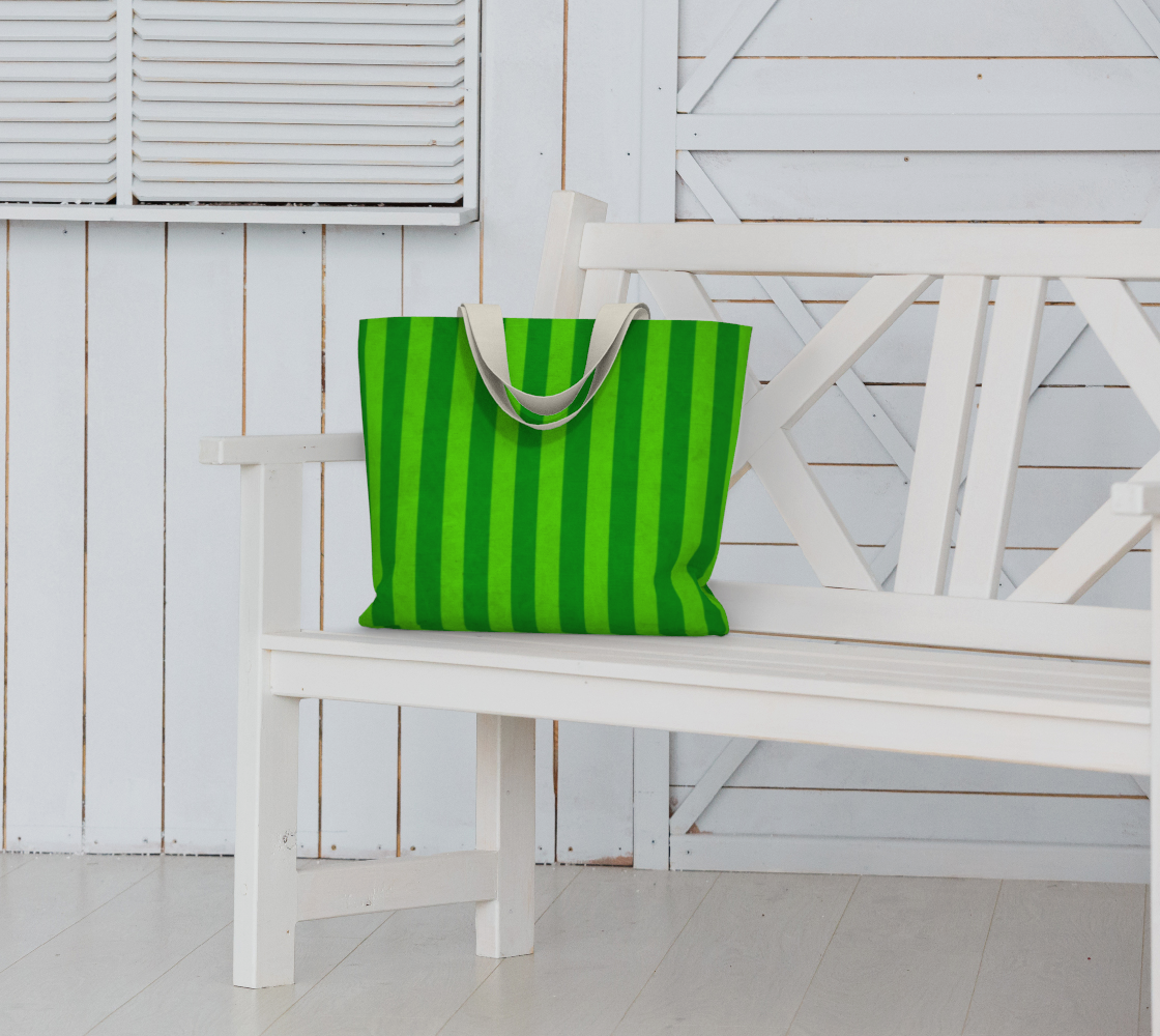 Stripes Collection: Fields Of Green Large Tote Bag preview #6
