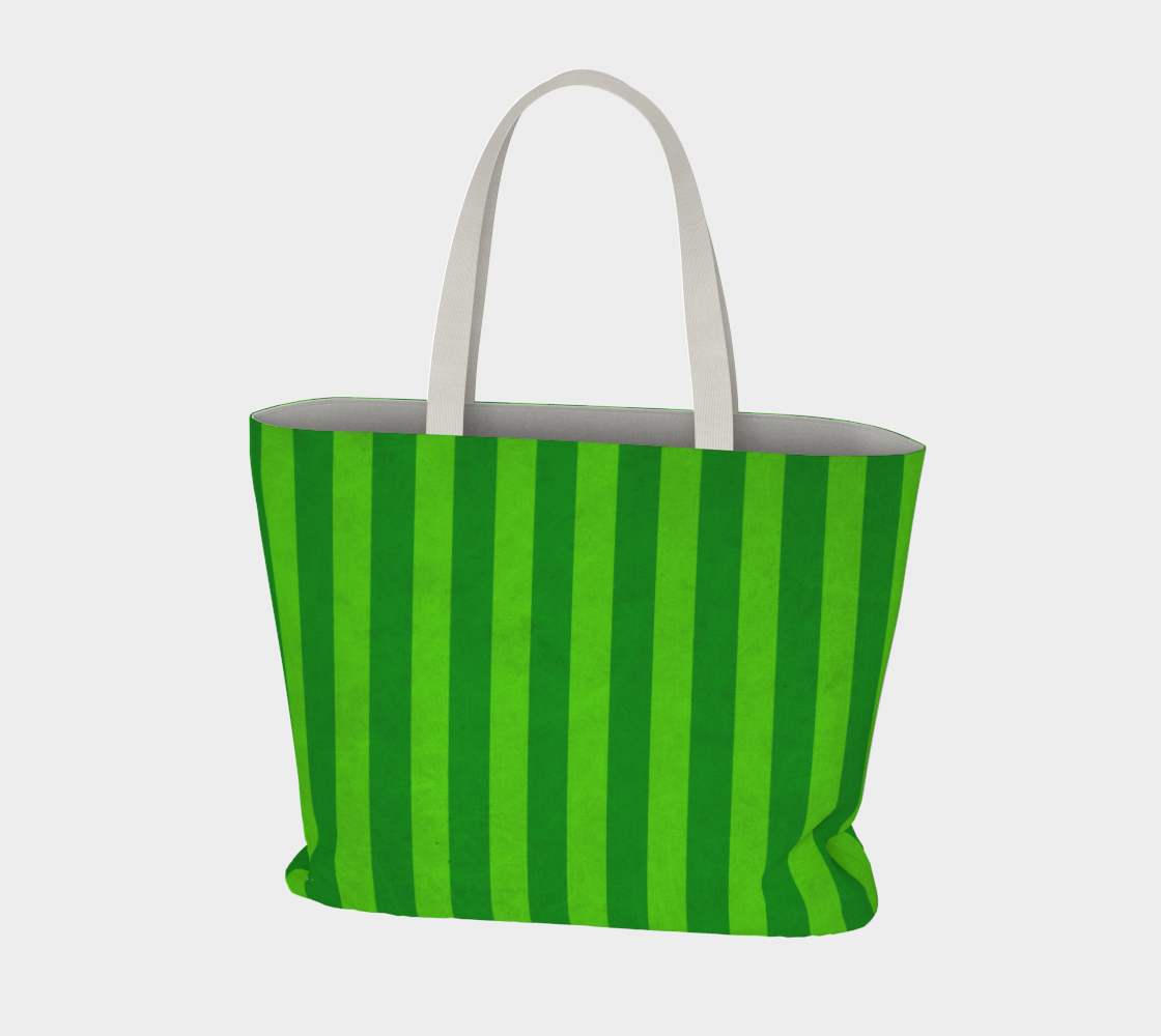 Stripes Collection: Fields Of Green Large Tote Bag preview #3