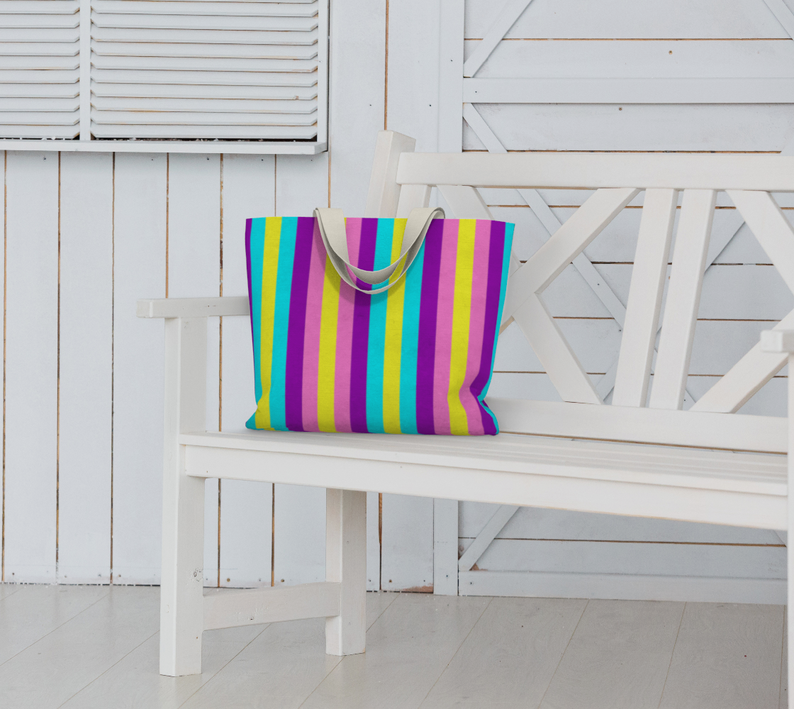 Stripes Collection: Fairy Fantasy Large Tote Bag thumbnail #7