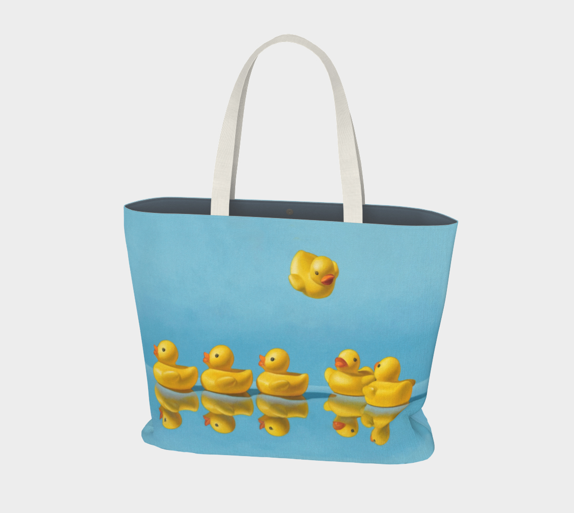 Ducks in a Row Large Tote Bag 3D preview