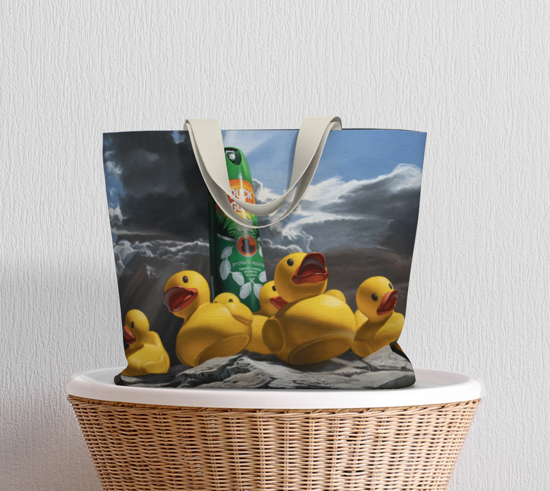 Duck Off Large Tote Bag preview #5