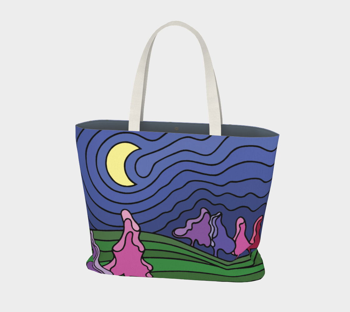 Sicle Moon Over A Treed Valley In Summer preview