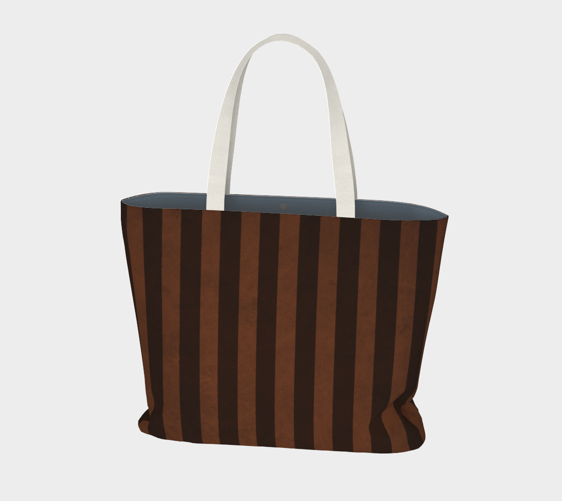 Stripes Collection: Chocolate Pudding Large Tote Bag preview