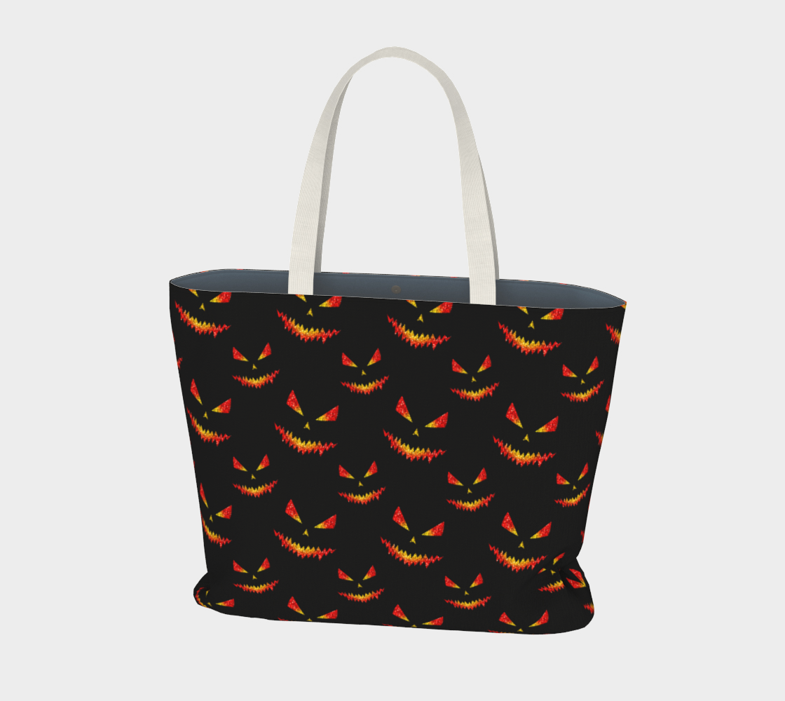 Sparkly Jack O'Lantern face Halloween pattern preview