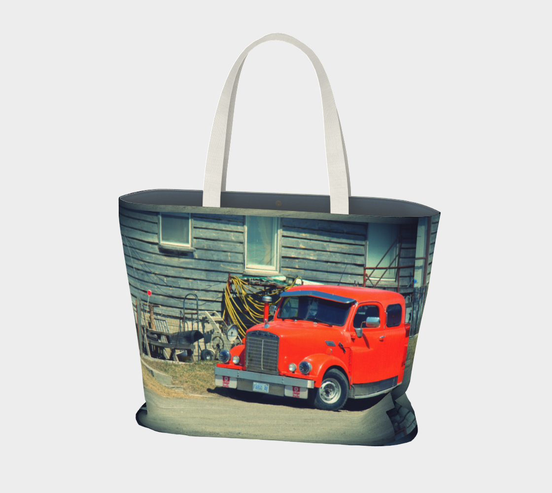 Orange truck Large tote  preview