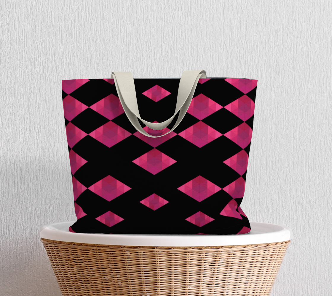 Classic Pink Diamond Large Tote Bag preview #5