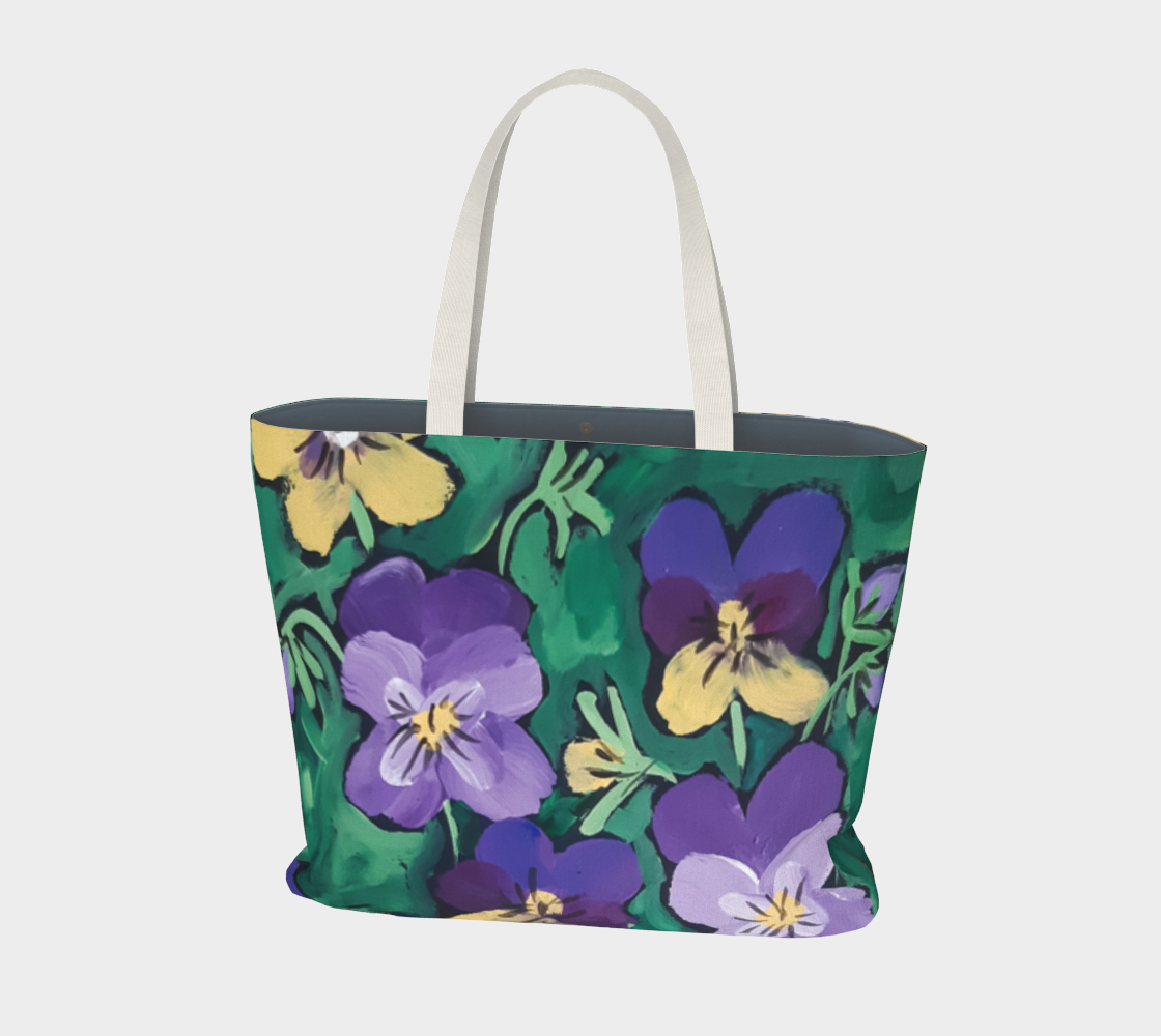 Violets Large Tote Bag 3D preview