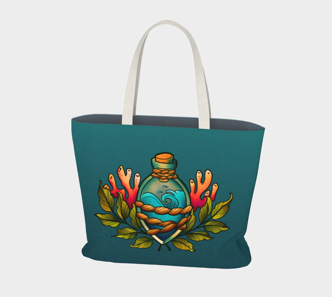The Ocean in a Bottle Large Tote Bag  preview