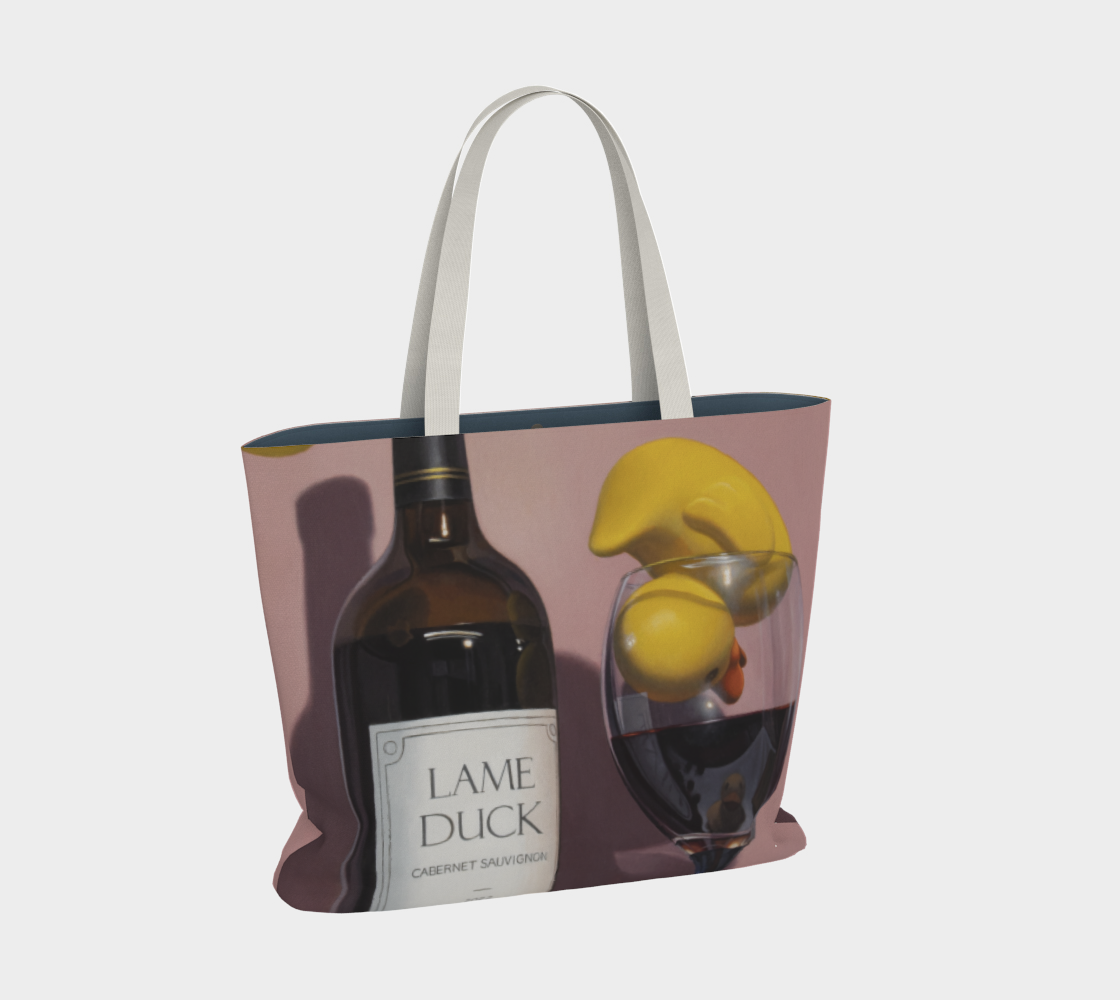 Quack Open a Bottle Large Tote Bag preview #2