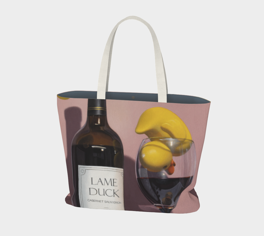 Quack Open a Bottle Large Tote Bag preview